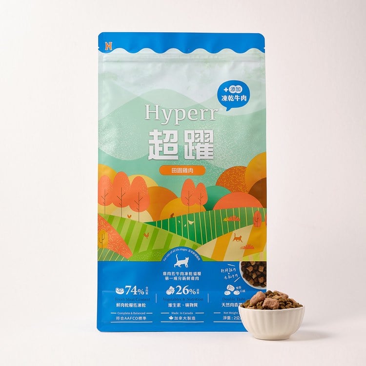 Hyperr超躍 雞肉牛肉 貓咪無穀飼料佐凍乾 (貓飼料|貓糧)