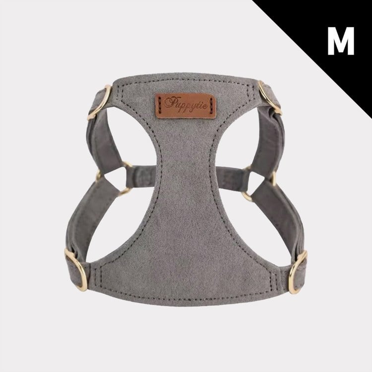 puppytie 胸背+牽繩組 純色系列 烟灰色 (防止暴衝|穿戴舒適)