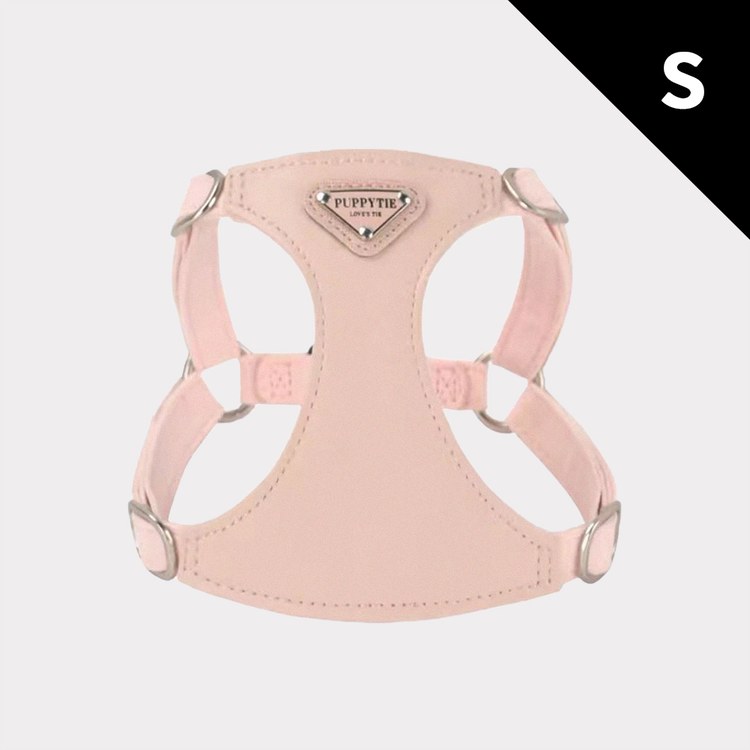 puppytie 胸背+牽繩組 粉色三角標 草莓粉 (防止暴衝|穿戴舒適)