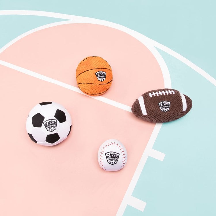 ZippyPaws 小小運動員 迷你足球&籃球&棒球 啾啾聲 狗玩具 寵物玩具