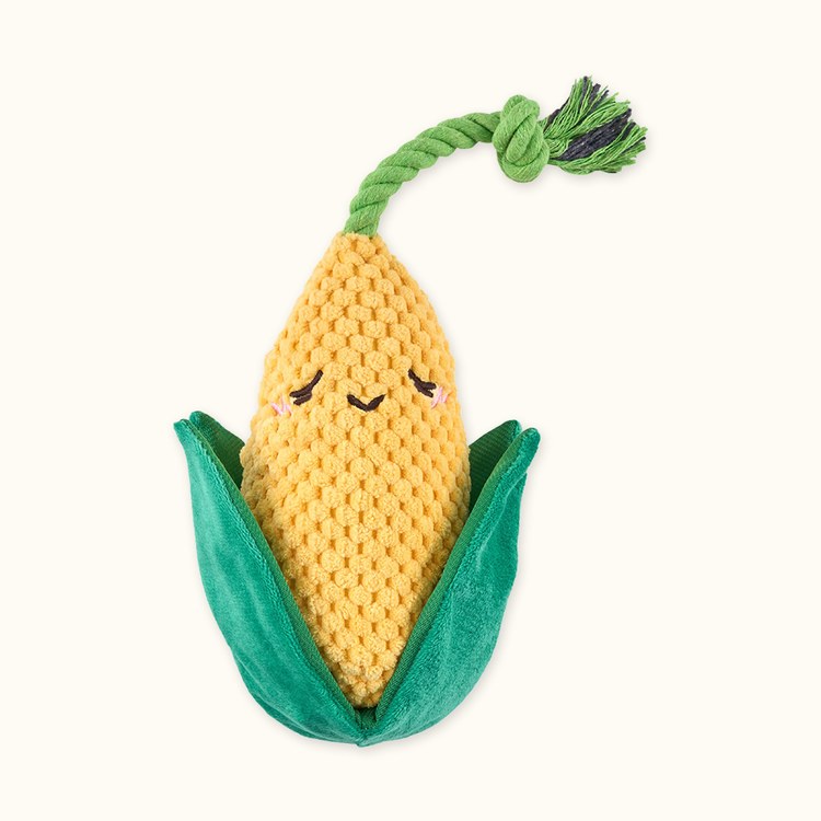 ZippyPaws 吵鬧蔬果攤 皺紋胖玉米 啾啾聲 狗玩具 寵物玩具
