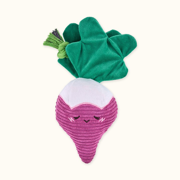 ZippyPaws 吵鬧蔬果攤 皺紋櫻桃蘿蔔 啾啾聲 狗玩具 寵物玩具