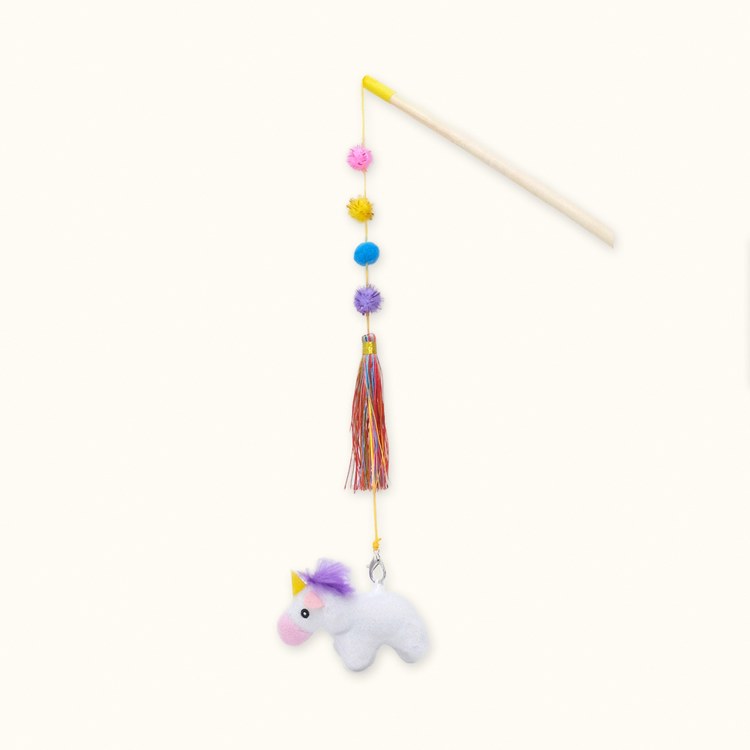 ZippyPaws 粉紅獨角獸逗貓棒 附貓薄荷 寵物玩具