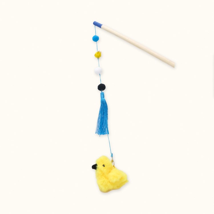 ZippyPaws 太陽色小雞逗貓棒 附貓薄荷 寵物玩具