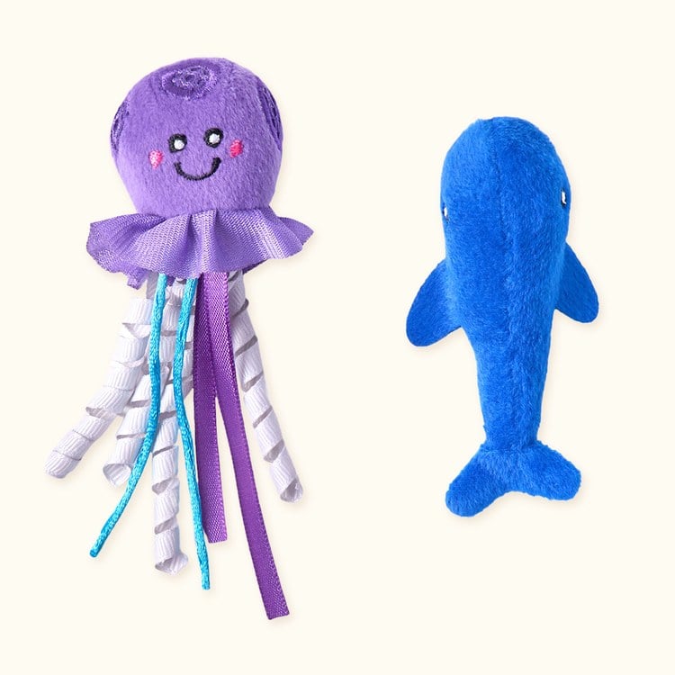 ZippyPaws 海底總動員 小水母&小鯨魚 附貓草 貓玩具 寵物玩具