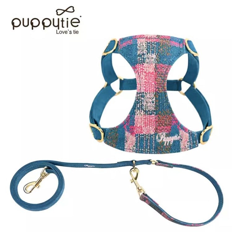 puppytie 胸背+牽繩組 莫內風 暗夜藍 (防止暴衝|穿戴舒適)