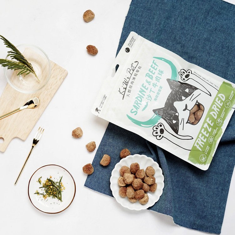 KiWiPet天然零食 沙丁牛肉球 凍乾零食 (原肉零食|寵物零食)