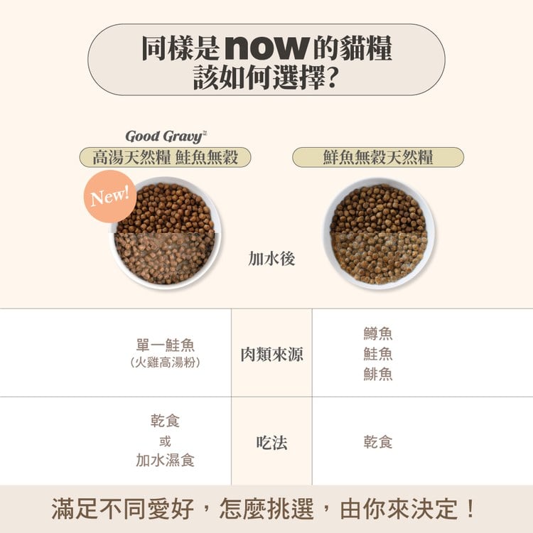 now 鮭魚成貓 高湯天然糧 (乾濕兩吃|貓糧)