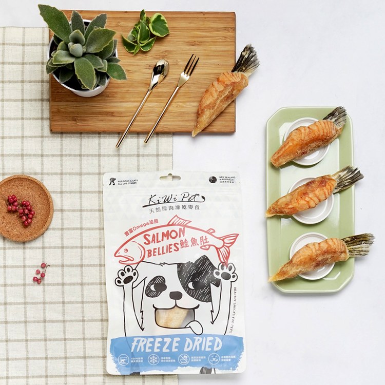 KiWiPet天然零食 鮭魚肚 凍乾零食 (原肉零食|寵物零食)