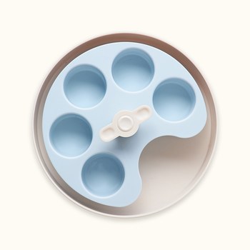 PetDreamHouse 調色盤 旋轉益智慢食碗慢食碗｜調色盤-嬰兒藍