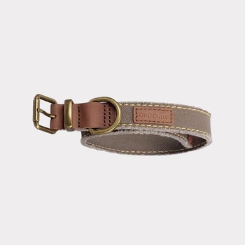 puppytie 帆布項圈 卡其駝 貓項圈 狗項圈(復古設計|耐磨堅固)