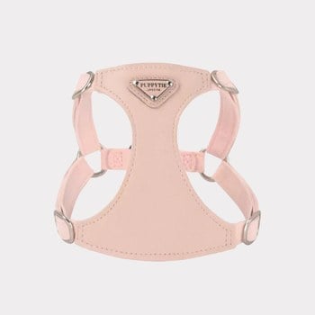 puppytie 胸背+牽繩組 粉色三角標 草莓粉 (防止暴衝|穿戴舒適)