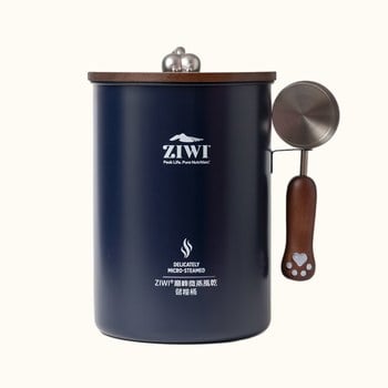 ZIWI巔峰 北美胡桃木飼料桶 深藍 (飼料保存|不鏽鋼飼料桶)