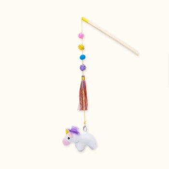 ZippyPaws 粉紅獨角獸逗貓棒 附貓薄荷 寵物玩具