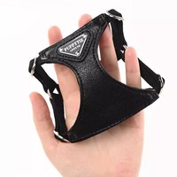 puppytie 胸背+牽繩組 三角標 黑色騎士 (防止暴衝|穿戴方便)