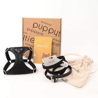 puppytie 胸背+牽繩組 三角標 黑色騎士 (防止暴衝|穿戴方便)