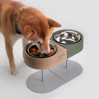 SPUTNIK 可調式寵物防蟻碗架組 卡其色 (飼料碗|水碗)