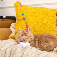 ZippyPaws 軟軟棉花糖逗貓棒 附貓薄荷 寵物玩具