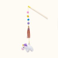 ZippyPaws 粉紅獨角獸逗貓棒 附貓薄荷 寵物玩具