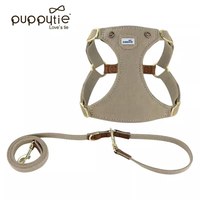 puppytie 胸背+牽繩組 口袋牛仔 摩卡棕 (防止暴衝|穿戴方便)