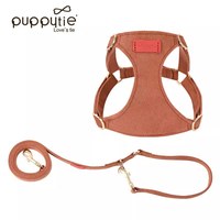 puppytie 胸背+牽繩組 純色系列 焦糖棕 (防止暴衝|穿戴舒適)