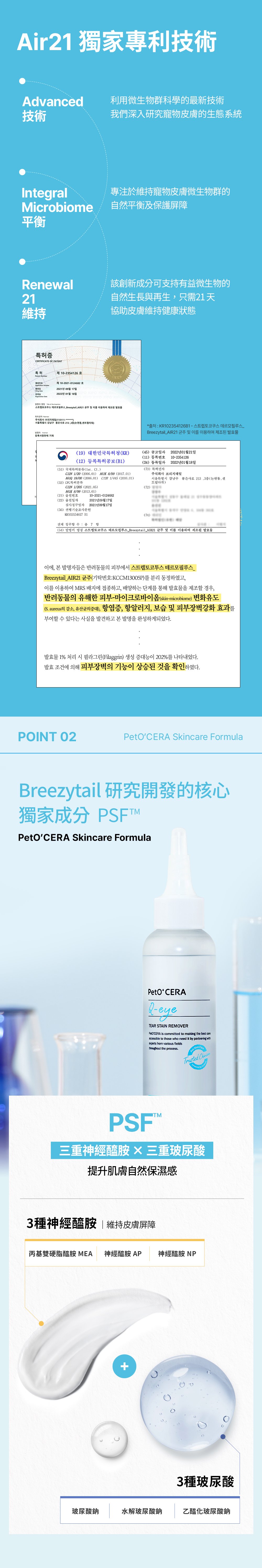 協助清潔淚痕與角質，排除異味。