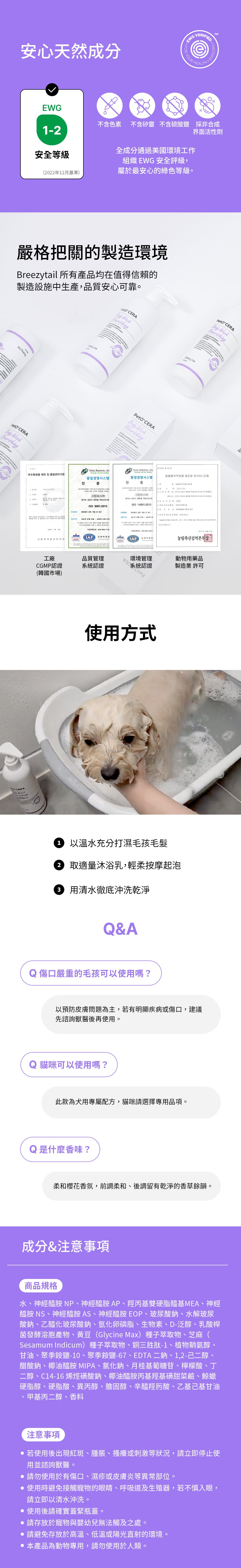 商品成分Q&A及使用方法