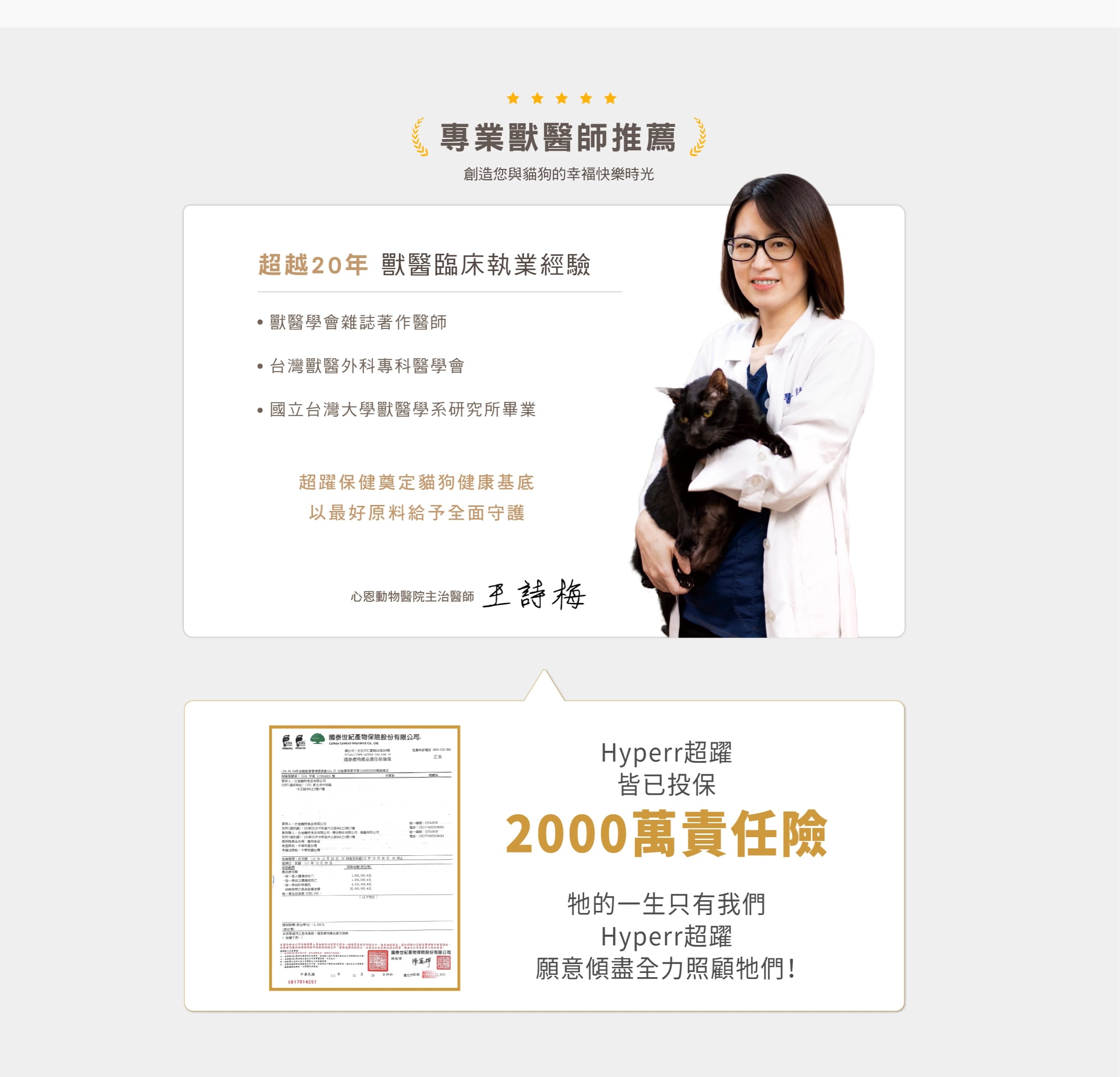 Hyperr超躍 犬貓保健品由超越20年獸醫臨床執業經驗獸醫師推薦