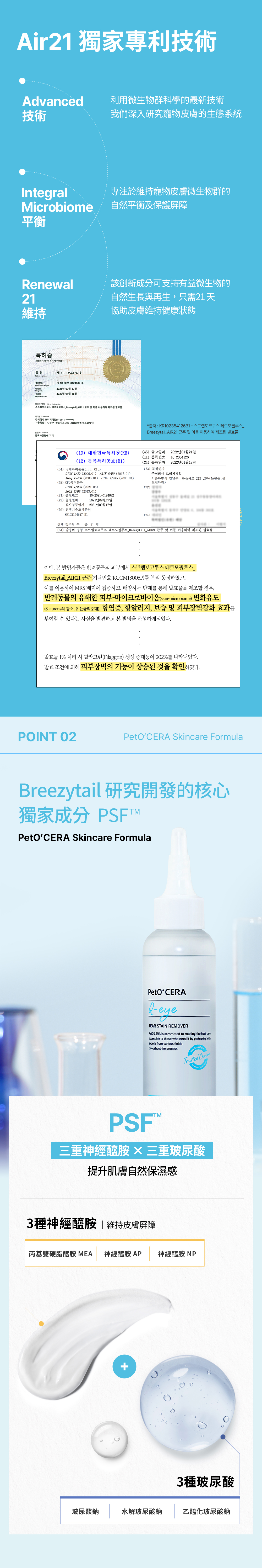 協助清潔淚痕與角質，排除異味。